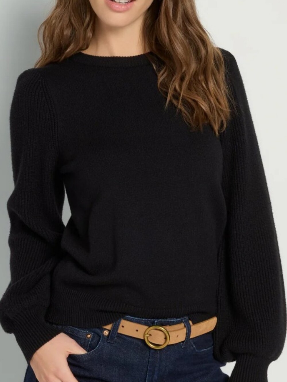 78&Sunny Pacific Puff Shoulder Crew Neck Sweater - XL